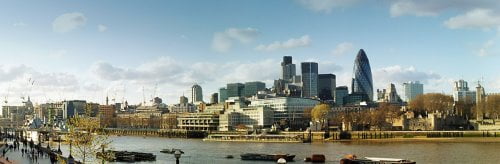 panoramic image of City of London office skyline