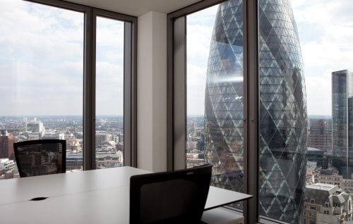 View of Gherkin from London office for rent 