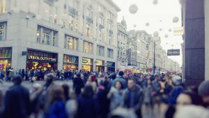 Shoppers on Oxford Street London